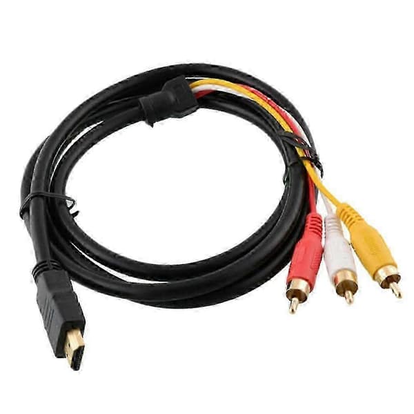 Kabeladapter Han til 3 RCA AV Audio Video til TV HDTV (Sort)