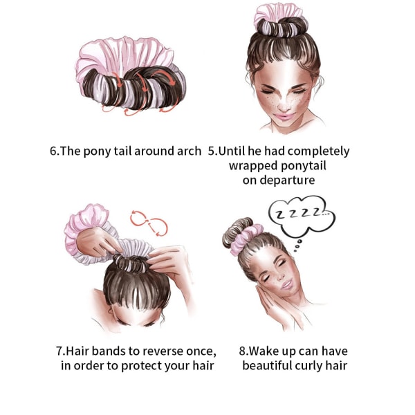 Hårbånd til at krølle håret pink/brunt