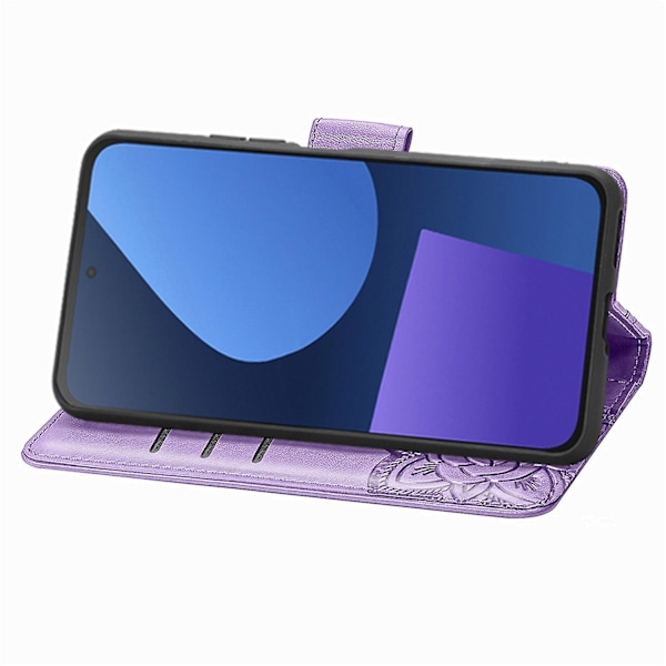 Sommerfugl Blomster Lærveske Til Fairphone 5 Light purple