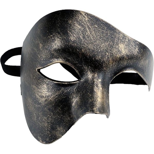 Vakre håndlagde festmasker for ball, luksuriøse svarte og gullmasker, 18*9*14