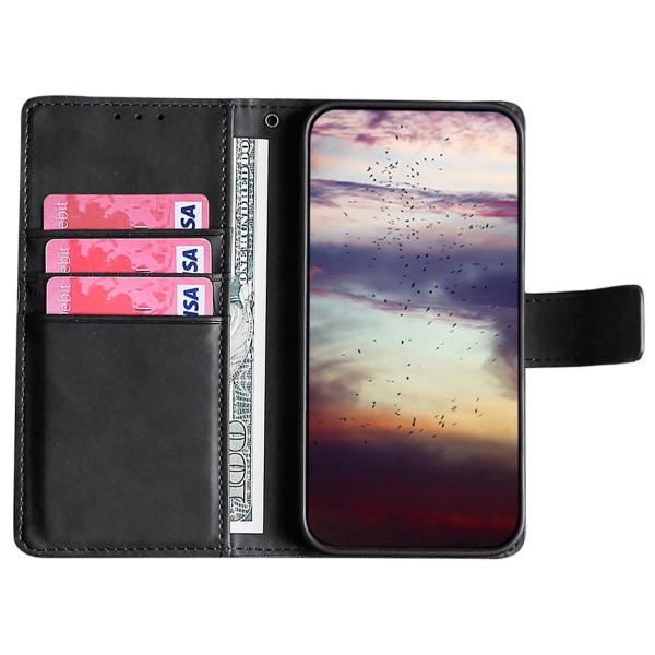 Krokodille Tekstur Tegnebog Stativ Etui til TCL 40R 5G, Hud-følelse PU Læder Mobiltelefon Cover Black Style A TCL 40R 5G