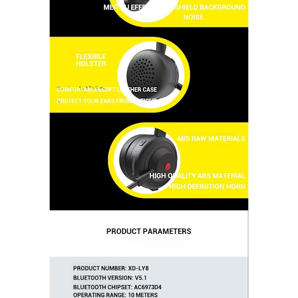 Trådløst Bluetooth-headset til opkald, pc, bærbar computer