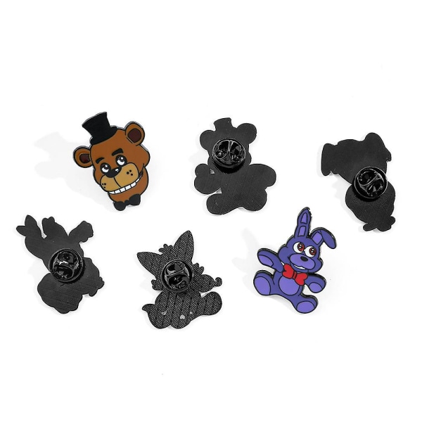 6st Five Nights at Freddy's Game Broschnålar Märke för ryggsäckar Kläder Jackor Hattar Dekoration Presenter 6Pcs