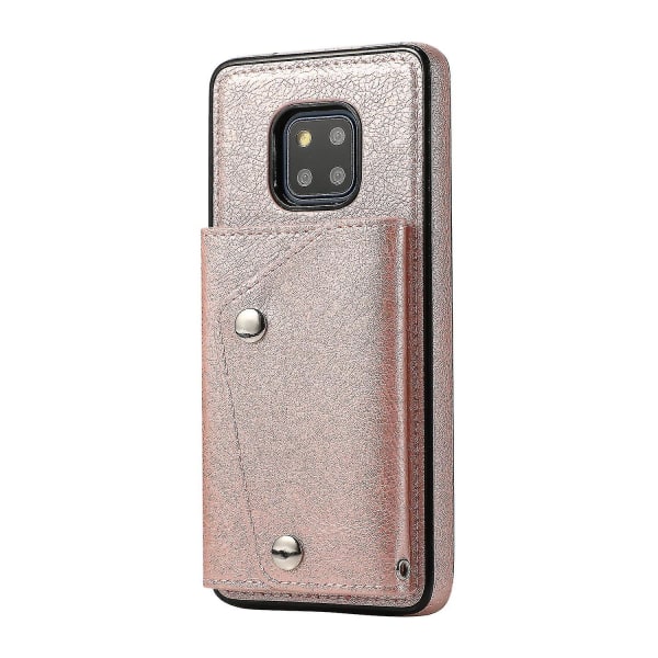 Handgjort Pu- case för Huawei Mate 20 Pro med korthållare, plånboksfunktion, stödfunktion, fallskydd Rose Gold