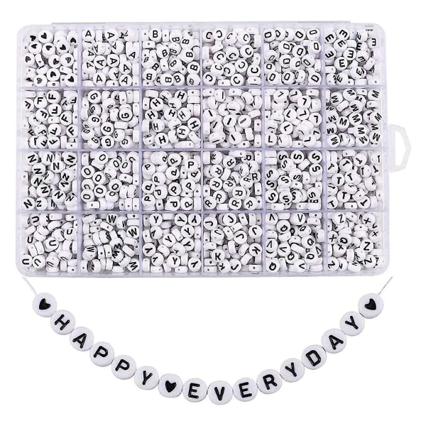 1200 stk brevperler sorterede alfabetperler brevperlesæt runde bogstavperler til smykker Maki