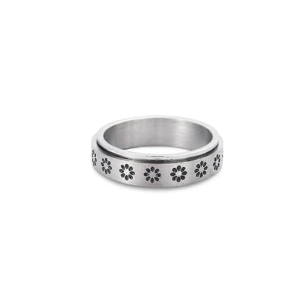 Spinnerring til kvinder i rustfrit stål rullende blomsterring til kvinder størrelse 6-11-hy 9