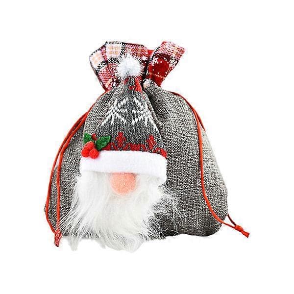 Jul 3D Svenska Tomte godispåsar, dragsko organzapåsar, äppelpresentpåsar