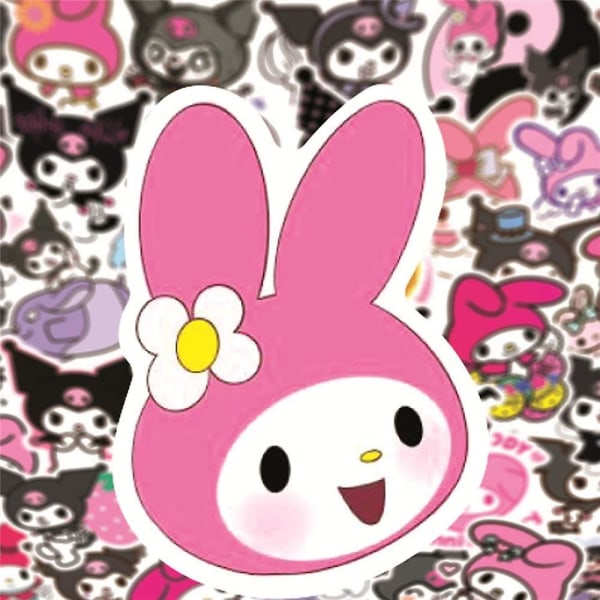 Kuromi And My Melody Stickers Pack| 50 stk Cute My Melody Kuromi Sanrio Stickers For Laptop Vannflaske Reisetui Telefon Skateboard - Vinyl Vanntett