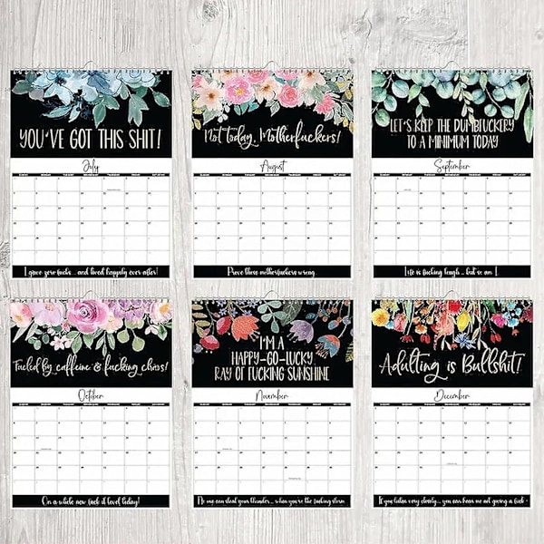 2024 Kalender för trötta kvinnor, väggkalender 2024 kalenderplanerare rolig 12 månaders kalender julklapp till kvinnor 2 pcs
