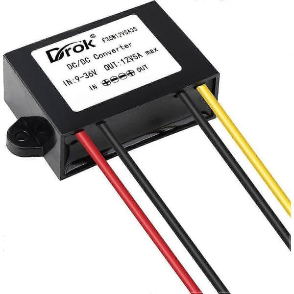 DC-DC Stabilisator, 9V-36V til 12V Boost Buck Converter 5A 60W Vanntett Auto Step