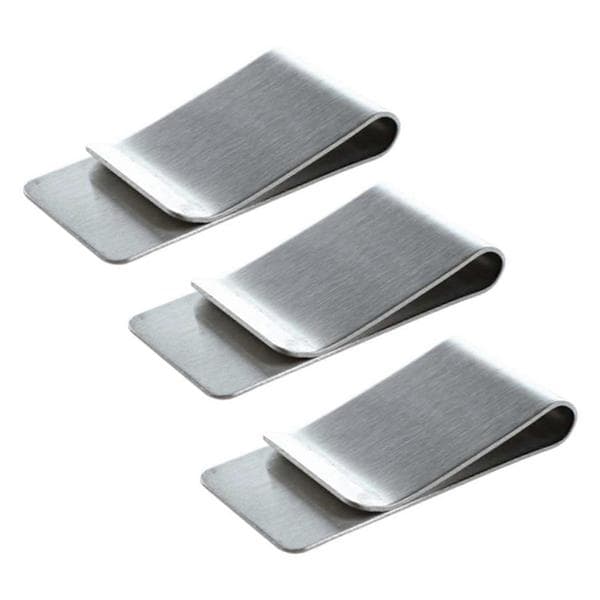 3X Pengeseddelklype, Rustfritt Stål Sølv silver