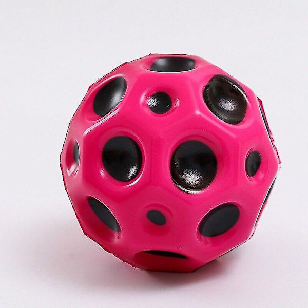 Extremt studsande boll & popljudande meteor rymdboll leksak, pop studsande boll gummistudsande boll sensorisk boll för barn vuxna Rose Red