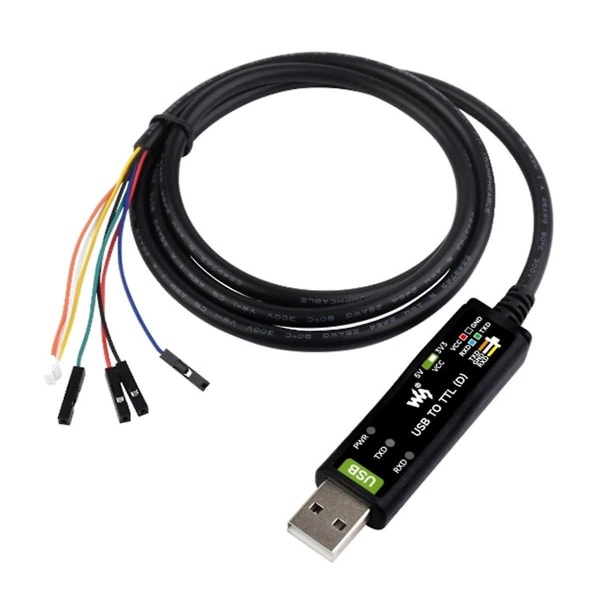Teollinen USB –TTL (D) -sarjamoduulikaapeli FT232RNL 300bps-3Mbps 5 sarjaportin virheenkorjausmoduulille Black