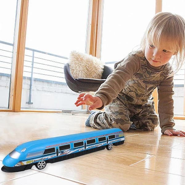 Lasten simulaatio suurnopeusjunan malli leluauto kärry lelu Blue