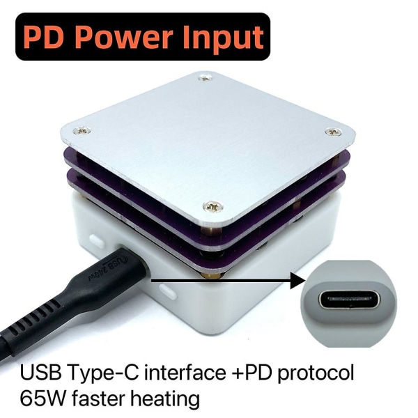 65W PD Protocol Varmeplade Forvarmer (OLED Display)