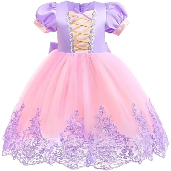 Dressy Daisy Long Braid Princess Fancy Dress Up Halloween Birthday Party Costume for Baby, Toddler and Little Girls, Purple