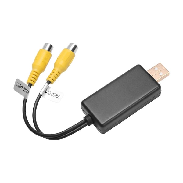 USB til CVBS RCA videoutgangsadapterboksgrensesnitt Koble til skjermdisplayenhet for Android Radio Multimedia(A) Black