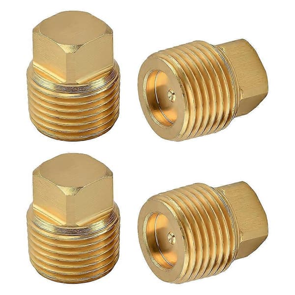 4 stk. bådafløbspropper 1/2\" NPT messing bådafløbsprop flare rørfitting garboard afløbsprop til de fleste bådskrogdele Gul