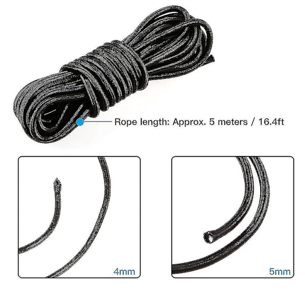 5 Meter 4mm / 5mm Kajak Båd Elastisk Elastiksnøre