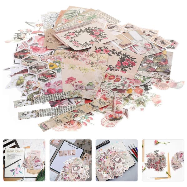 DIY Baggrundspapir Scrapbog Materialesæt til Håndværk 5 Sæt Pink