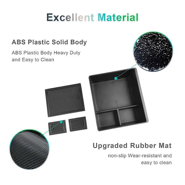Til MG /MG EV 2018-2024 Center Console Organizer Armlæn Opbevaringsboks Bakke Handskerum Interiørtilbehør Black