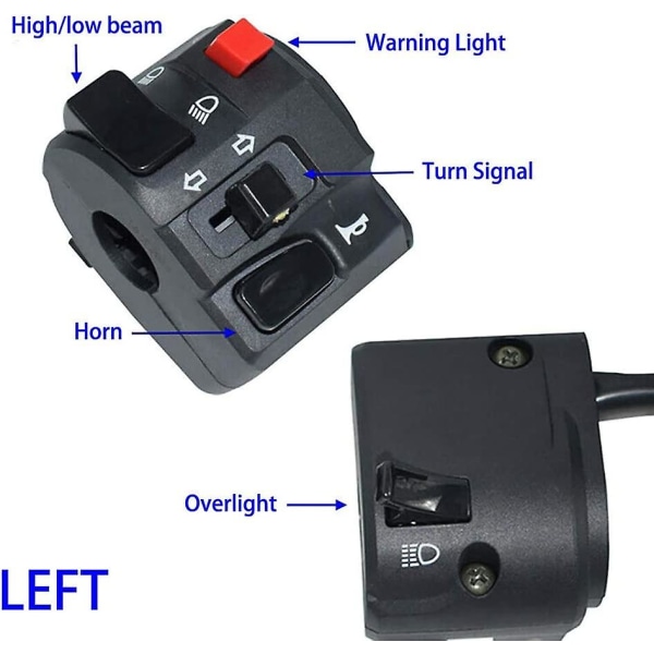 1 par motorsykkel styre bryter kontroller blinklys horn startknapp