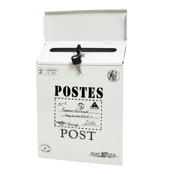 Postilaatikon ehdotuslaatikko Rustiikkityylinen seinäasennus lukituksella, turvallisella kirkkaalla värillä työpaikan palautelaatikko White A
