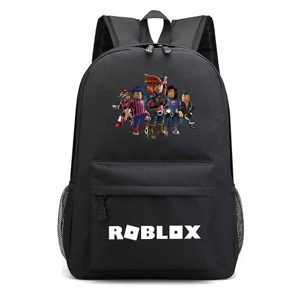 Roblox-peliä ympäröivä tähtitaivas miesten ja naisten reppu matkalaukku tietokone laukku lukiolainen koululaukku-9z BLACK