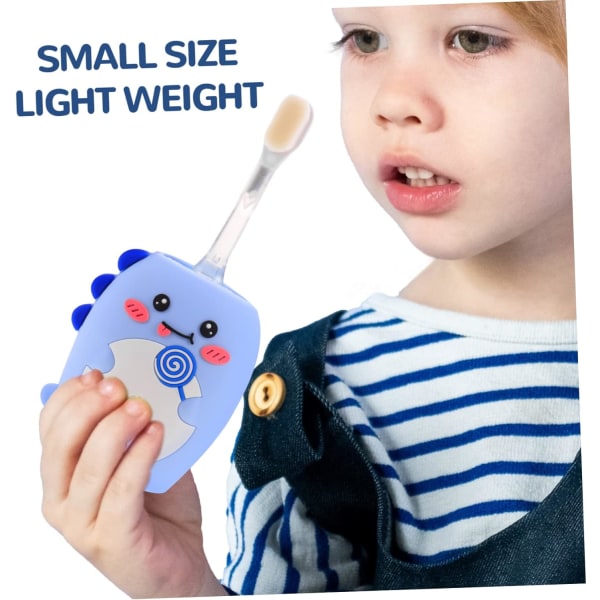 1 sæt U-hoved børste tegneserie børns småbørns mundmassage U-hoved bærbar elektrisk blå U-type oral tandbørste