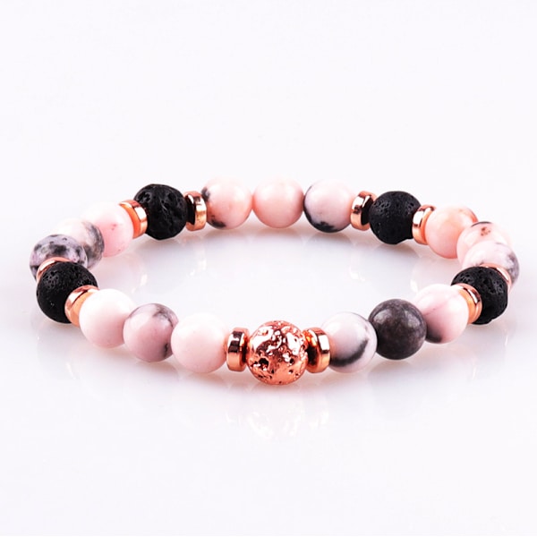 Anti-angst armbånd, lyserød krystal + hvid fyr natursten spirituelt armbånd helbredende armbånd