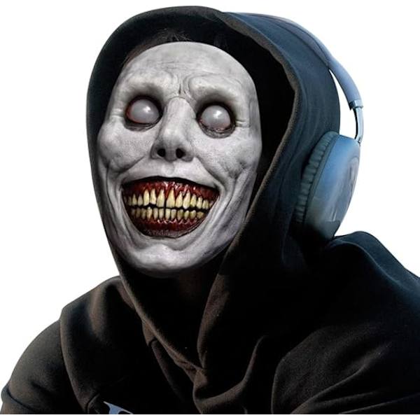 Halloweenmask, Skräckmask för Vuxna, Läskig Halloweenmask, Halloween Dekorationer Horror Ond Ansiktsfest Cosplay Cosplay Party Present Vit