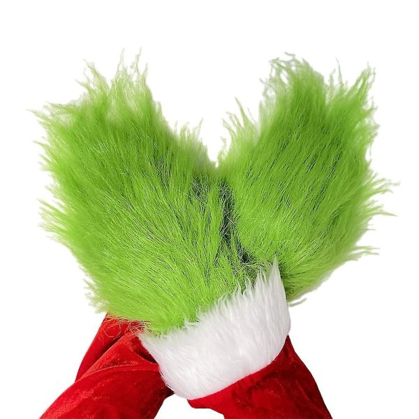 Vihreä Pehmo Grinch Käsineet Aikuisille Lapsille Joulu Cosplay Monster Rukkaset Xmas Party Costume Props,kuo Lu Adult