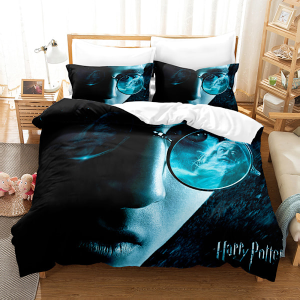 Harry Potter Sengetøjssæt med Print Dynebetræk Quilt Betræk Pudebetræk Børnegave 10 140*210