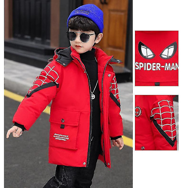 Spider-Man Huvtröja Barn Vinter Varm Jacka Red 110cm (3-4years)