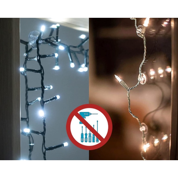 Com-four 20x sugkopp med kabelspår för ljusslingor och fönsterdekoration - Starka fönsterknoppar för fönsterfäste för jul, påsk, höst, nyårsafton - Sugkoppshållare 45 mm