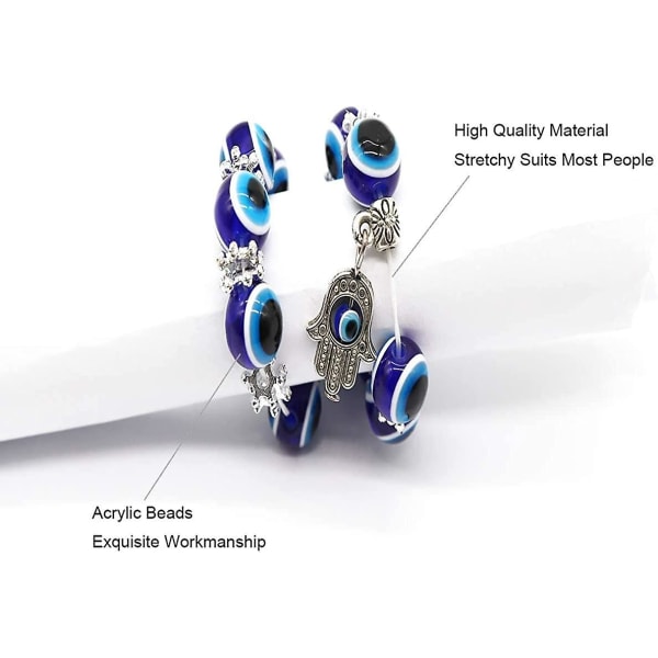 6 förpackningar blå pärlor berlock Stretcharmband Fatima handberlock pärlor par Acsergery present