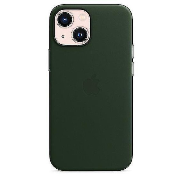 Læder Telefon Etui Til Iphone 13 Mini Læder Etui Med Magsafe Sequoia Green