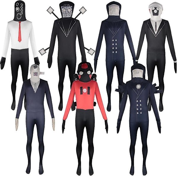 Skibidi Toilet Cosplay Kostume Højttaler Mand Camcorder Mand Tv Mand Cosplay Skibidi Toilet Kostume Spil Tøj Sæt Maske Barn Voksen Titan Speaker Man Onesie 110