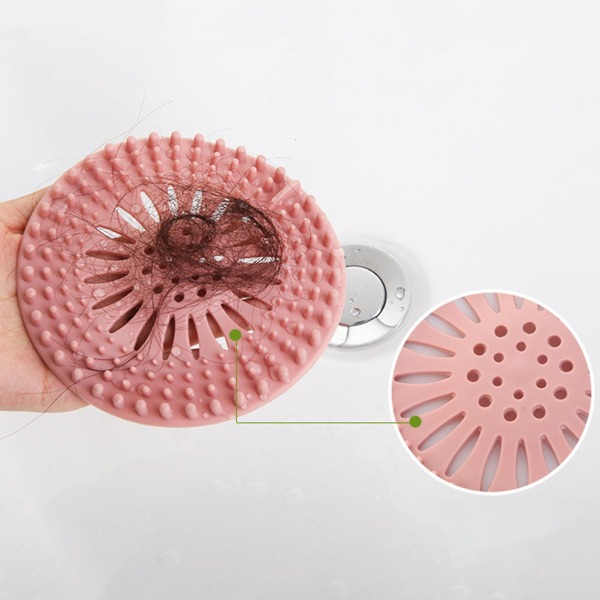 5 stk. gulvafløbsdæksel Finmasket Anti-tilstopning Køkkenvask Anti-blokerende madrester Stopmåtte Daglig brug Tianyuhe Pink