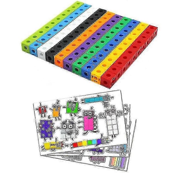 100 st matematikkopplingskuber Numberblocks sammankopplade multilänk räkneblock HY-26 100pcs cubes a