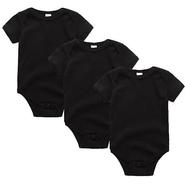 3 kpl Lasten Lyhythihainen Puuvillabody Black 6M