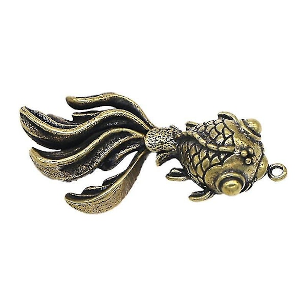 Excellent Detail Carp Keyring Pendant Artistic Brass Movable Tail Design Carp Pendant for Office