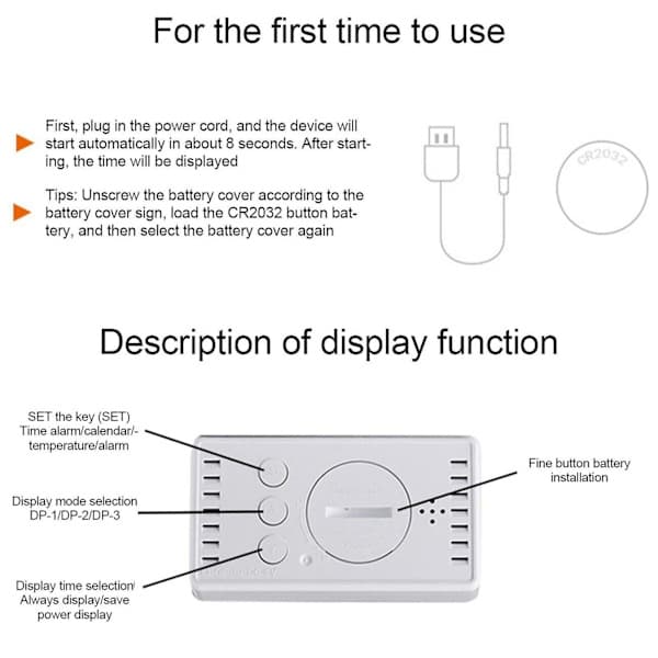LED Alarm Clock Digital Alarm Clock Clock Calendar Snooze Alarm Clock Clock