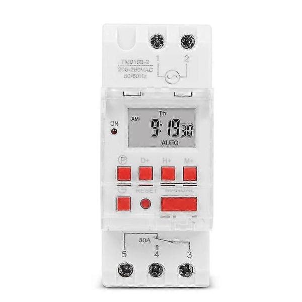 TM919B Programmerbar DIN-skena timerbrytare för 220V 30A belysningssystem