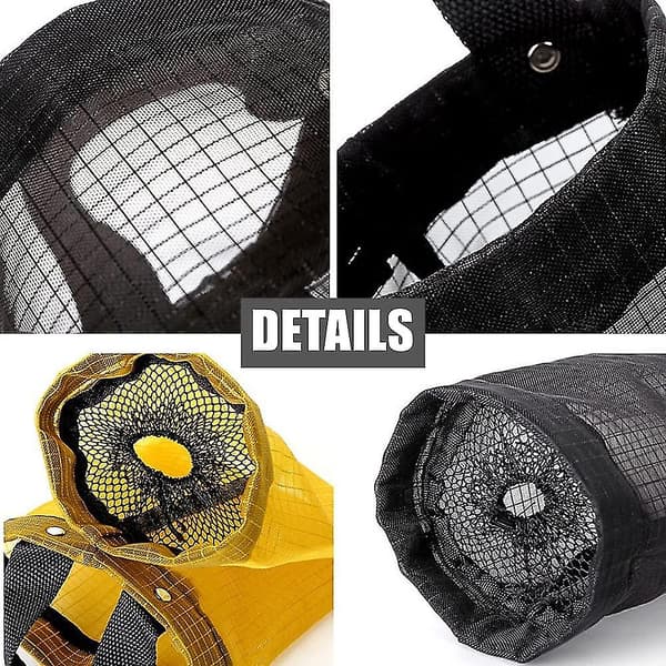 Søppelposeholder i plast, nylon, svart, gul, grå, 3 bærere