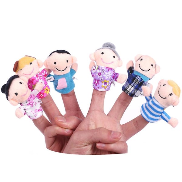 6 stk/sett fingerdukke dukke baby barn leke søt familie baby puslespill hånd leke bomull plysj