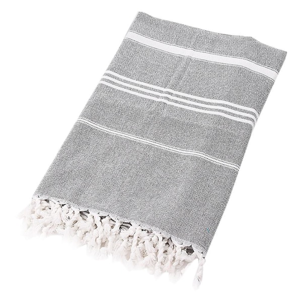 Hjem Stripe Strandhåndklæde Bomuld Blend Vask Blød kvast Design Gave tyrkisk stil Grey
