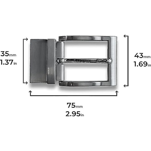2 stk Reversible Beltespenne - Utbyttbar Spenne - 30mm 32mm 35mm - Avtakbar - Roterende Spenne - 3 3,2 3,5 Cm - Reserve - Reversible Spenne
