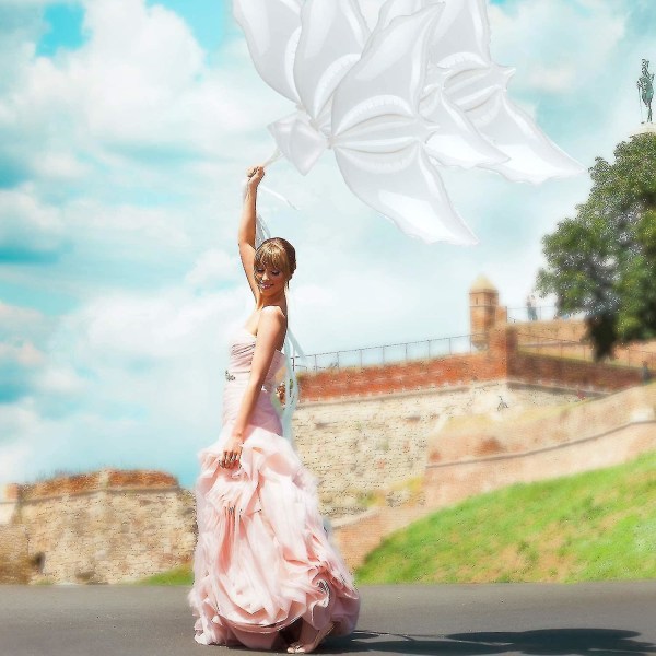 10/20 pakke hvid fredsdueballon flyvende due til bryllupper, jubilæer, barnedåb, fødselsdage og mindesmærker og andre lejligheder - miljøvenlig biode