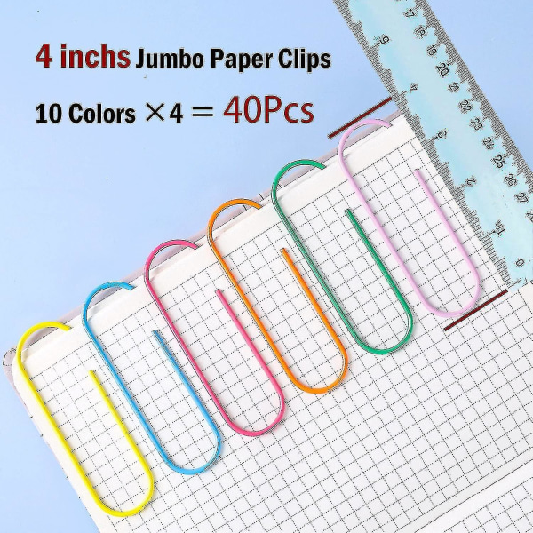 Jumbo Paper Clips, 50 Pcs 4 Inches Large Paper Clip Holder - Jxlgv